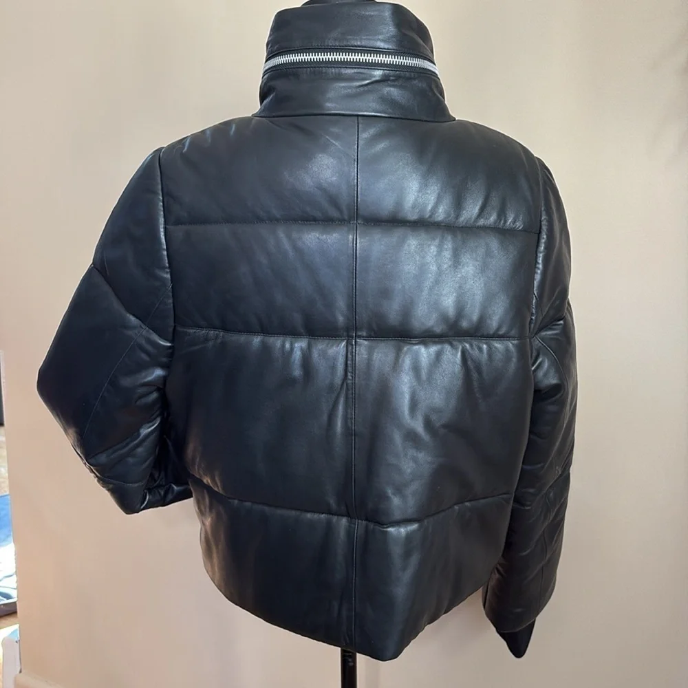 Walter Baker Lamb Leather Puffer Jacket EUC. Large